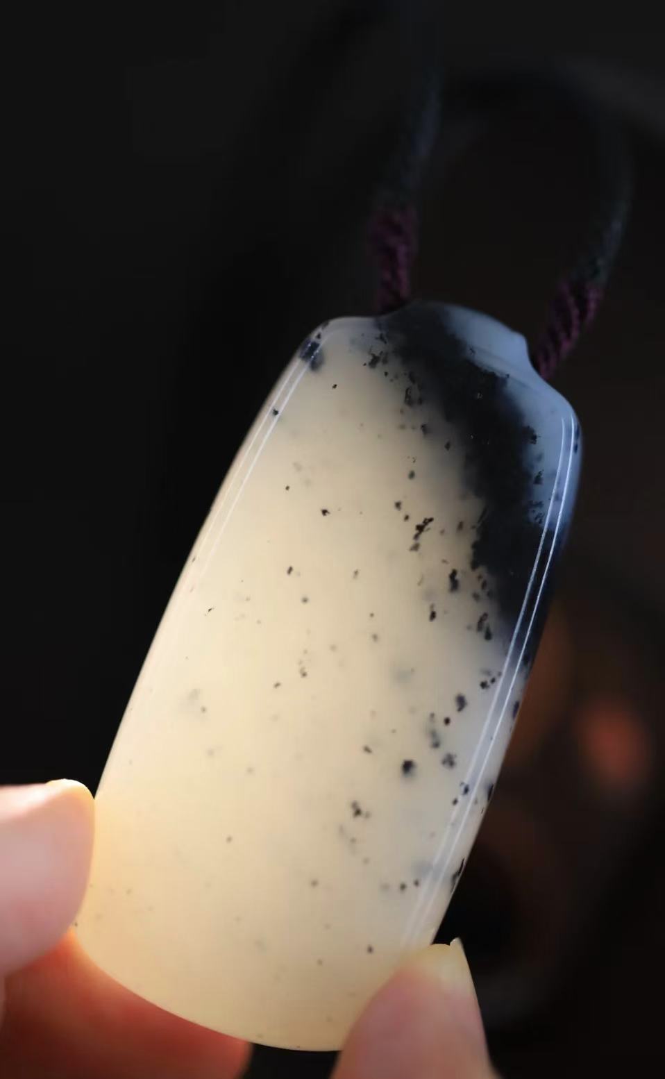 水墨平安牌和田玉青花